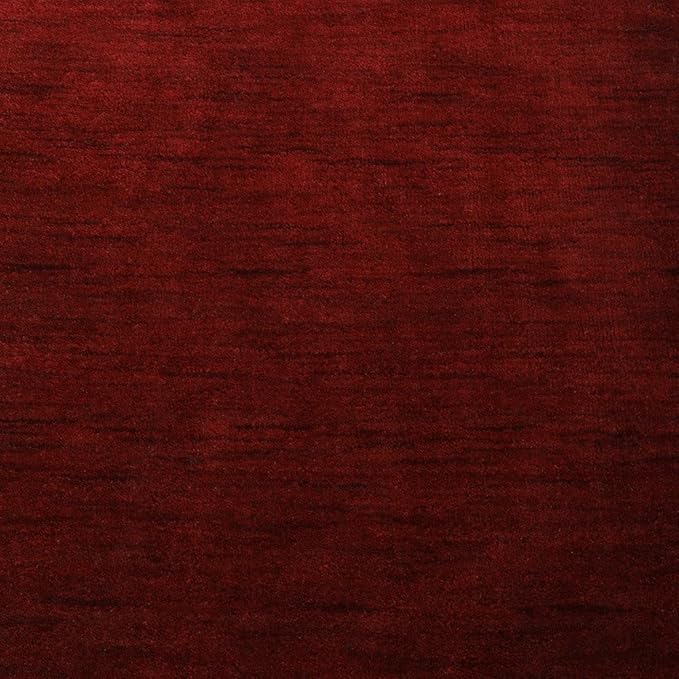 Hand Knotted Loom Wool ECO-Friendly Area Rugs - 2'6''x10', Runner, Red Color, Solid Plain Design, High Pile Thick Handmade Anti Skid Area Rugs for Living Room, Bed Room (L00111)
