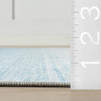 Dash & Albert Pandora Blue Machine Washable Rug, 6 X 9 Feet, Blue Abstract Pattern