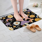 Erosebridal Trippy Mushroom Bathroom Mat Groovy Floral Microfiber Bath Rug Cute Rainbow 3D Entryway Door Mat 16x24 Two Groovy Party Boho Hippie Mushroom Bath Mat Retro Party Decorations Bath Rugs