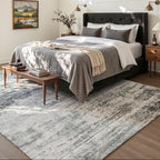 Area Rug 5x7 Washable Rug Grey for Living Room, Dining Room, Bedroom, Large Carpets, Non Slip & Non-Shedding Low Pile Vintage Print Rug for Home Office Decor