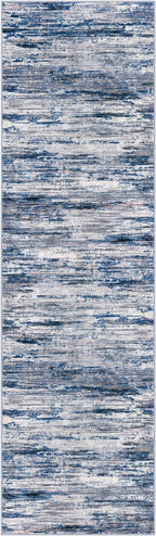 2x7 Modern Abstract Runner Rug for Hallways, Navy Blue Gray Neutral Multi Super Soft Hallway Decor Kitchen Rugs with Non-Slip, Non-Shedding Washable Rug for Hallways Entryway Bedroom Indoor