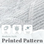 9x12 Area Rug Living Room: Washable Boho Geometric Moroccan Rug Neutral Modern Farmhouse Indoor Soft Non Slip Ultra Thin Large Printed Pattern Carpet for Bedroom Home Office (Grey, 9'x12')