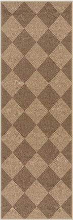 Lahome Checkered Easy Jute Runner Rug, 2x6 Kitchen Mats for Floor Non Slip Washable Entryway Runner, Checkerboard Nature Indoor Outdoor Carpet for Hallway 6ft Entry