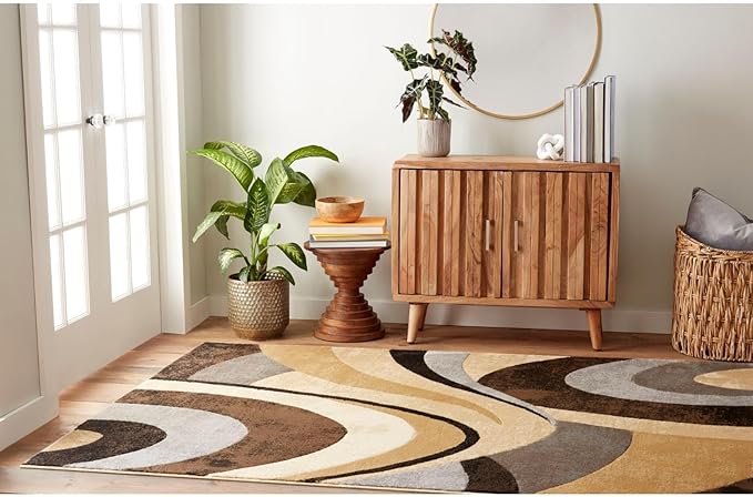 Home Dynamix Tribeca Slade Modern Area Rug, Abstract Brown/Gray 39"x55"
