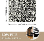 YIHOUSE Leopard Rug for Living Room, Black and White Cute Cheetah Print Rug Modern Washable Animal Printed Rugs for Bedroom, Girls Boys Dorm Room Nursery Room, Playroom, 8x10