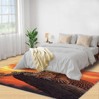 2x3 Sunrise Leopard Rugs for Entryway - Sunset African Savanna Small Area Rugs, Wild Animal Laundry Room Carpet Non Slip Accent Throw Rug for Bathroom Kitchen Sink Front Door