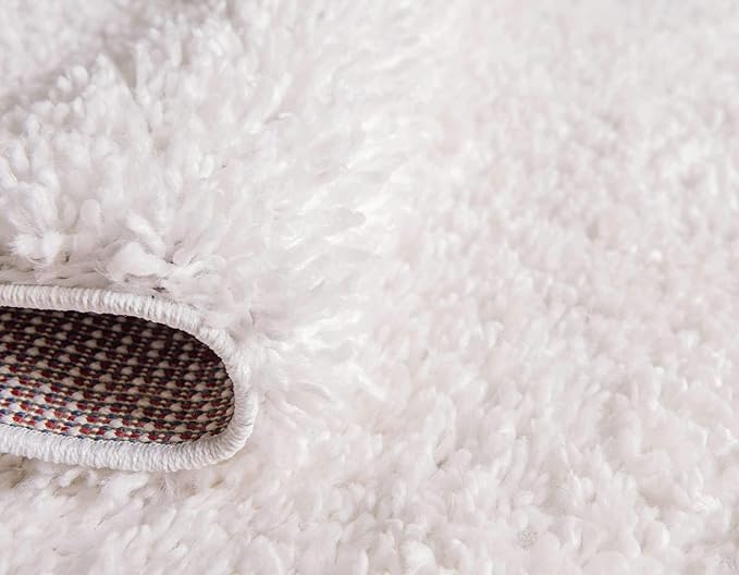 Unique Loom Davos Shag Collection Area Rug - Solid (3' 3" x 5' 3" Rectangle, White/ Ivory)