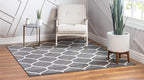 Rugs.com Lattice Frieze Collection Rug – 6' Square Dark Gray Medium Rug Perfect for Living Rooms, Kitchens, Entryways