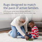Abani Neutral Cream Area Rug 8' x 10' for Living Room, Bedroom - Tone-on-Tone Geometric Design - Durable & Easy to Clean