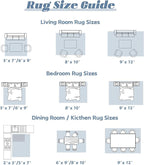 Area Rug 8x10 Washable Rug, Vintage Boho Medallion Rugs Non-Slip Soft Low Pile Large Distressed Rug Indoor Retro Carpet for Living Room Bedroom Dining Room Home Office (Vintage Blue, 8'x10')