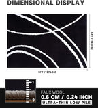 YIHOUSE Black Modern Area Rug 6x9,Abstract Rugs for Bedroom,Minimalist Striped Rug,Black and White Geometric Rug,Dark Washable Area Rugs 6x9 Non Slip Rugs for Living Room，Office