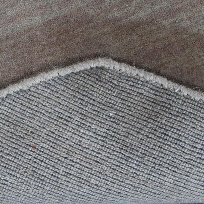 Hand Knotted Loom Wool ECO-Friendly Area Rugs - 6'x6', Octagon, Beige Color, Solid Plain Design, High Pile Thick Handmade Anti Skid Area Rugs for Living Room, Bed Room (L00111)
