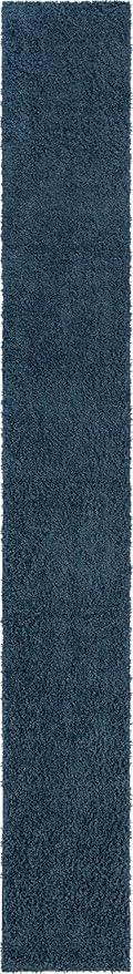 Unique Loom Davos Shag Collection Area Rug - Solid (2' 7" x 20' Runner, Marine Blue)