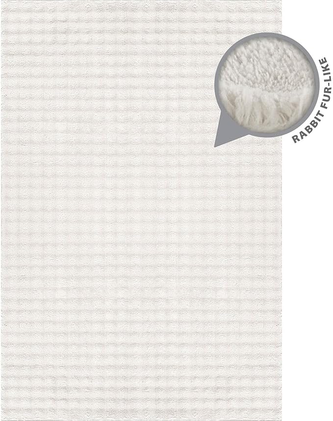 CAMILSON Modern White Non Slip Rug 3x5 Ultra Soft High Pile Area Rugs Non Skid Rubber Backing Durable & Easy to Clean Carpet for Living Room Bedroom Kids Room Indoor Use (3 x 5 White)