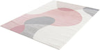 Abani Rugs Cream and Pink 6 ft. X 9 ft. Contemporary mid-Century Rug with Beige and Pink Geometric Circle. Minimalistic Design Rectangular Area Rug. Turkish Stain Resistant Area Rug.