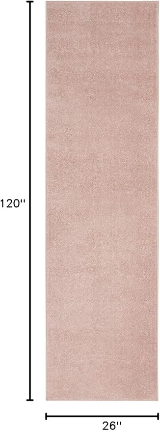 Nourison Home Nourison Essentials Pink 2'2" x 10' Area Rug - Easy Clean, Non Shedding, Bed Room, Living Room, Dining Room, Kitchen (10' Runner)