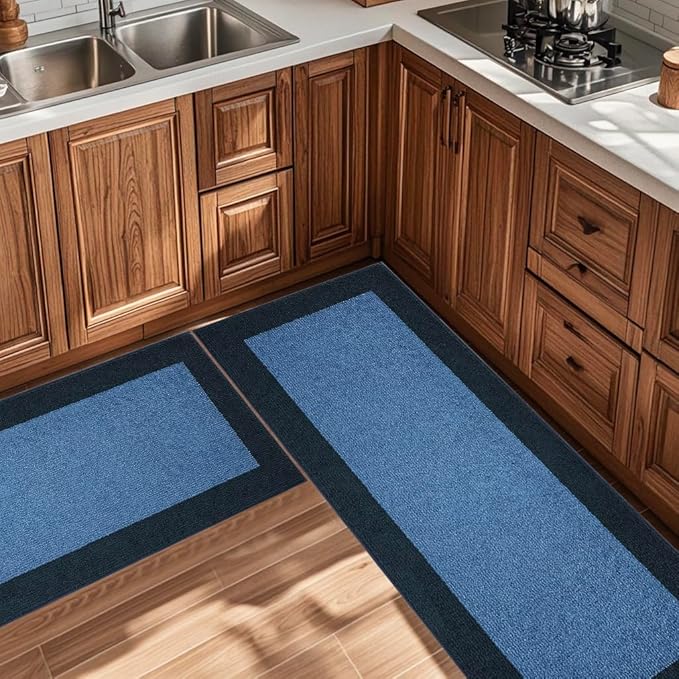Machine Washable (24" x 36"+ 24" x 60"') Runner Rugs Set of 2, Non Slip Kitchen Mats for Floor, Absorbent Entryway Rug for Kitchen, Bedroom, Hallway, Bathroom, Door (Roll Packing)