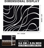 YIHOUSE Black Modern Area Rug 5x7,Abstract Rugs for Bedroom,Black and White Geometric Rug,Minimalist Striped Rug,Dark Washable Area Rugs 5x7 Non Slip Throw Rugs for Bedroom，Office