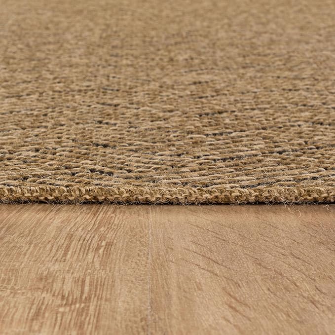 Easy Jute Rugs 8x10 Herringbone Natural Color Living Room Indoor Outdoor Area Rug for Patio and Kitchen Rug High Traffic Washable Easy to Clean Solid Boho Woven Design Carpet (8 x 10)
