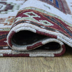Hand Knotted Wool & Silk ECO-Friendly Oriental Area Rugs - 3'x5', Rectangle Shape, Cream Burgundy Color, Classic Oriental Traditional, Medium Pile Handmade Area Rugs (AF0102)