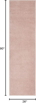 Nourison Home Nourison Essentials Pink 2'2" x 7'6" Area Rug - Easy Clean, Non Shedding, Bed Room, Living Room, Dining Room, Kitchen (8' Runner)