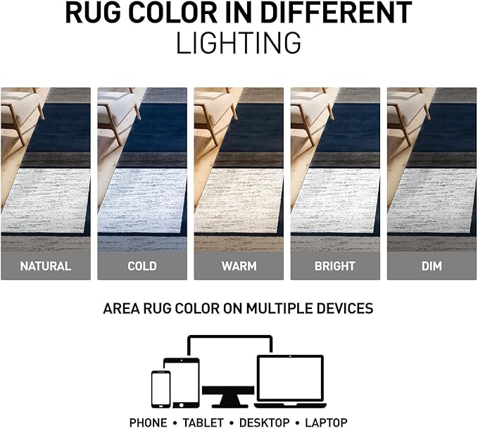 Rugshop Contemporary Modern Boxes Area Rug 6' 6" Navy (6' 6" Diameter)