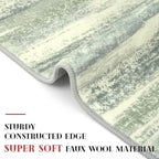 Modern Abstract Runner Rug 2x5, Sage Green Grey Washable Kitchen Runner Entryway Rug Mat Non-Slip Soft Hallway Rug Runner Thin Print Faux Wool Carpet for Bedroom Laundry Room Indoor