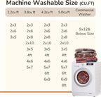 Area Rug 6x8 Rug Machine Washable Non-Slip Low Pile Print Pattern Western Rug for Living Room Bedroom Entryway Tribal Series-Red/Orange