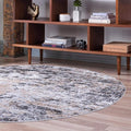 Rugs.com Leipzig Collection Round Rug – 6 Ft Round Beige Low-Pile Rug Perfect for Kitchens, Dining Rooms