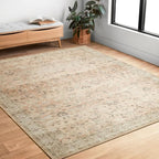 Loloi Hathaway Collection HTH-06 Blush/Multi 5'-0" x 7'-6", .25" Thick Area Rug, Soft, Durable, Printed, Modern, Low Pile, Non-Shedding, Easy Clean, Living Room Rug