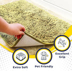 Muddy Mat® AS-SEEN-ON-TV Highly Absorbent Microfiber Door Mat and Pet Rug, Non Slip Thick Washable Area and Bath Mat Soft Chenille for Kitchen Bathroom Bedroom Indoor and Outdoor - Yellow 48" x 72"