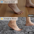6x9 Area Rugs for Living Room Bedroom, Soft Fluffy Shaggy Bedside Rug, Indoor Floor Carpet for Kids Playroom, Dorms, Nursery Rooms, Home Decor (Grey 6'x9')