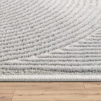Paco Home Modern Area Rug with Minimalist Arched Lines in Neutral Grey, Size: 7'7" x 10'6"