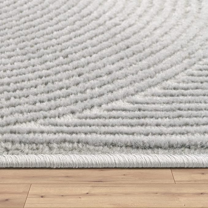 Paco Home Modern Area Rug with Minimalist Arched Lines in Neutral Grey, Size: 2'8" x 4'11"