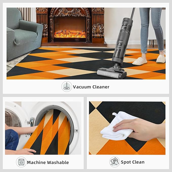 5x7 Geometric Rugs for Bedroom - Diamond Shape Pattern Print Rug, Modern Minimalism Rug Non Slip Soft Rugs for Living Room Hardwood Floors Teen Room