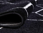Unique Loom Trellis Frieze Collection Area Rug - Geometric (2' x 8' 8" Runner, Black/ Ivory)