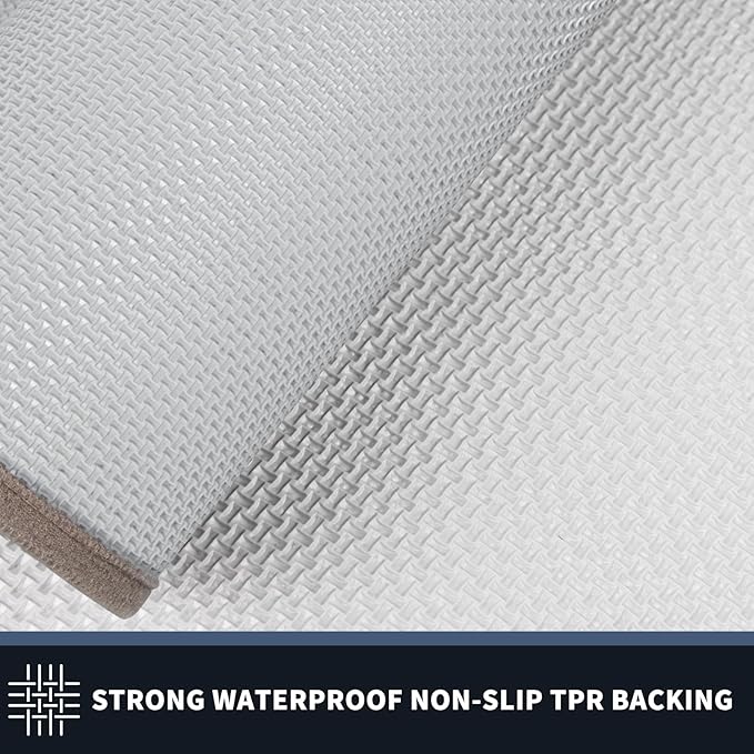 PURRUGS Dirt Trapping Door Mat 24" x 60", Non-Slip/Skid Machine Washable Entryway Rug, Shoes Scraper, Throw Rug, Super Absorbent Area Rug for Muddy Wet Shoes and Paws, Beige & Grayish Brown