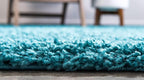 Unique Loom Solid Shag Collection Area Rug (7' 1" x 10' Rectangle, Deep Aqua Blue)