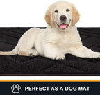 PURRUGS Dirt Trapping Door Mat 34" x 59", Non-Slip Machine Washable Entry Rug, Shoe Scraper, Dog Doormat, Super Absorbent Welcome Mat for Front & Back Door, Muddy Wet Shoes & Paws, Black