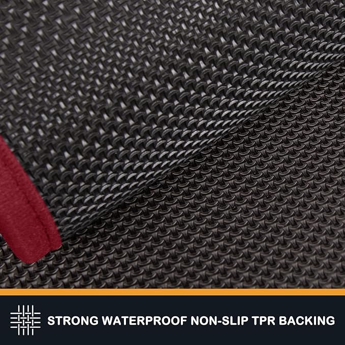 PURRUGS Dirt Trapping Door Mat 34" x 59", Non-Slip Machine Washable Entry Rug, Shoe Scraper, Dog Doormat, Super Absorbent Welcome Mat for Front & Back Door, Muddy Shoes & Paws, Burgundy Red