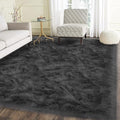 Latepis Dark Grey Rugs 6x8 Area Living Room Faux Sheepskin Fur Rug for Bedroom Washable Shag Fuzzy Furry Rug Home Décor, Rectangle