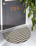 Unique Loom Outdoor Striped Collection Area Rug - Striped (2' 2" x 3' 7" Hearth Charcoal/Ivory)