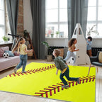 Soft Area Rugs for Bedroom, Softball Gifts for Softballs Lovers, Kids Toddlers Sport Softball Rug, Indoor Floor Boys Room Decor Carpet for Living Room, Dorms, Nursery Room, 5X7 Ft