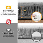 Zentavio Area Rugs for Living Room Large Rugs for Bedroom 5x8 Carpet Fluffy Fuzzy Soft Shag Aesthetic Plush High Pile Gray Throw Rug for Nursery Kids Room Dorm Triangle Grey