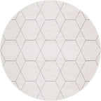 Unique Loom Trellis Frieze Collection Area Rug - Geometric (8' Round, Ivory/ Gray)