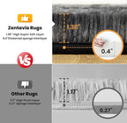 Zentavio Black and Grey Area Rugs for Living Room Large Men Room Carpet 9x12 Bedroom Fluffy Furry Shag Aesthetic Plush High Pile Floor Rug for Kids Room Dorm Home Decor Gray