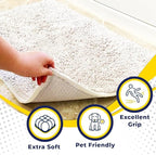 Muddy Mat® | Super Absorbent Door Mat Indoor, Microfiber Quick Dry Chenille Entryway Rug, Non-Slip Front Door Mat, Indoor Mats for Entryway, Machine Washable Pet Rug, White 36" x 120"