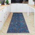 GLN Rugs Contemporary Collection - Machine Washable Area Rug, Contemporary Washable, Non Slip, Low Pile Chenille Rug, Living Room, Bedroom, Kitchen Rug (2'6" x 7' Midnight/Multi)