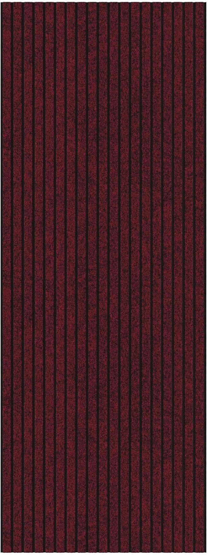 Ottomanson 2' x 9' Hallway Runner with Scraper Pile - Extra Durable Non-Slip Rug Mat for Indoor & Outdoor Use - Ideal for Kitchen, Entryway, Patio & Garage - High-Traffic Carpet, Red