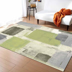 Sage Green Rectangular Area Rugs for Living Room Bedroom 5 x 6.9 ft Abstract Paint Texture Modern Art Non-Shedding Soft Low Pile Rug Non Slip Washable Rug for Nursery Entryway Playroom